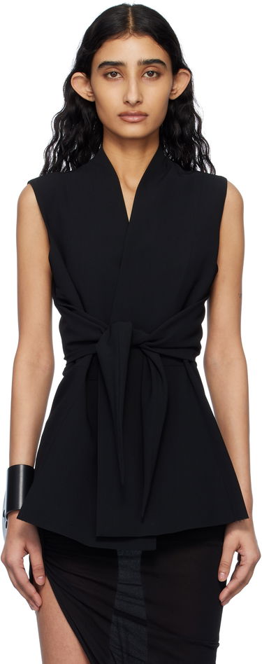 Vest Rick Owens Rick Owens Hollywood SL Strutter Sleeveless Wrap Blouse Sort | RP01E7709 WLP, 0