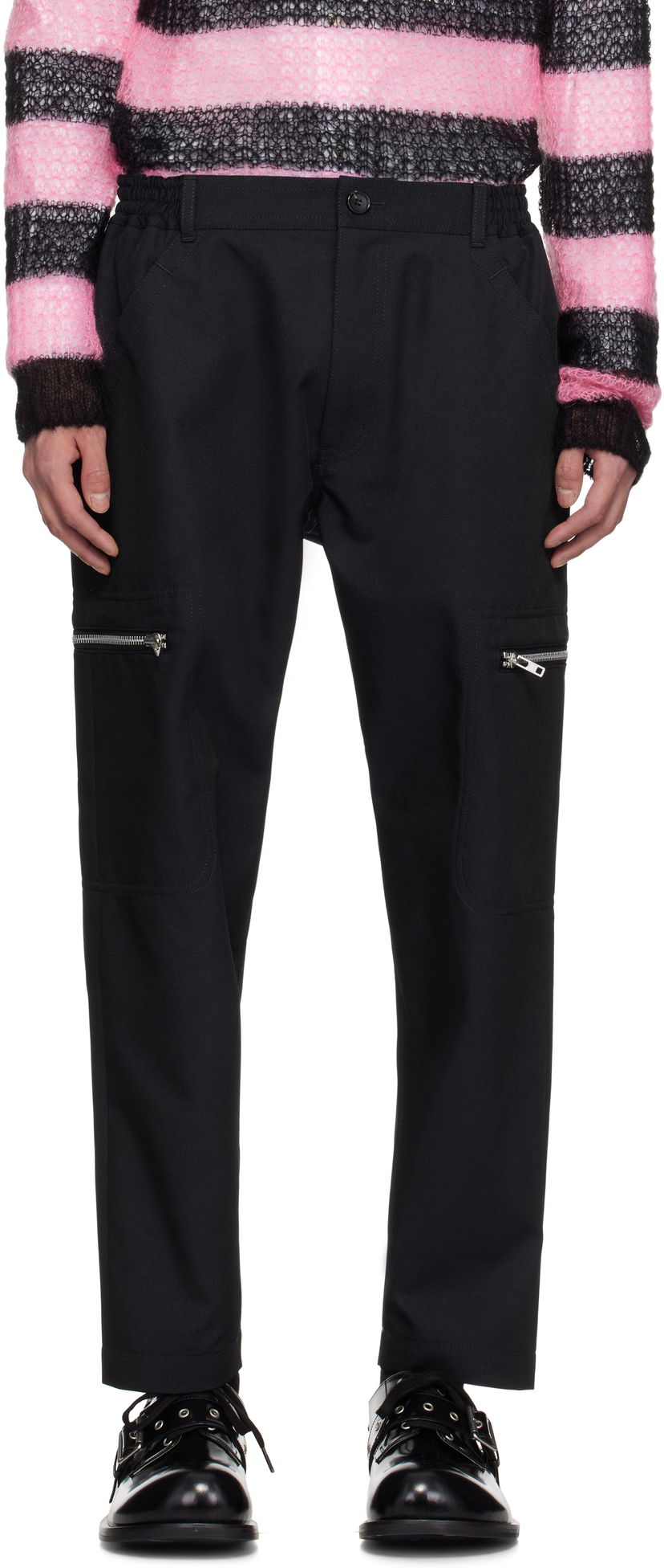 Cargo bukser Comme des Garçons Homme Deux Irregular Pin Head Trousers Sort | DO-P024-051