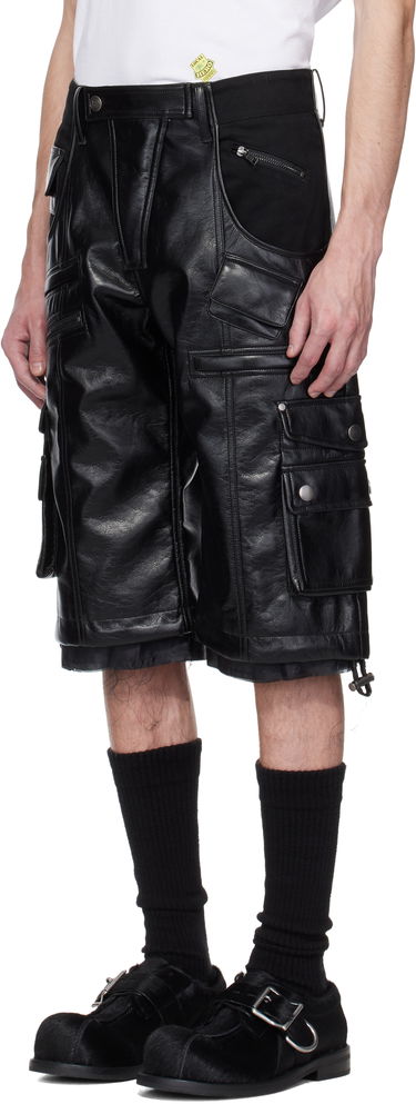 Shorts Martine Rose Martine Rose Faux-Leather Utility Shorts Sort | 540LP02001, 3