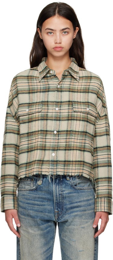 Skjorte R13 R13 Cropped Plaid Shirt Grøn | R13W7298-R558B, 0