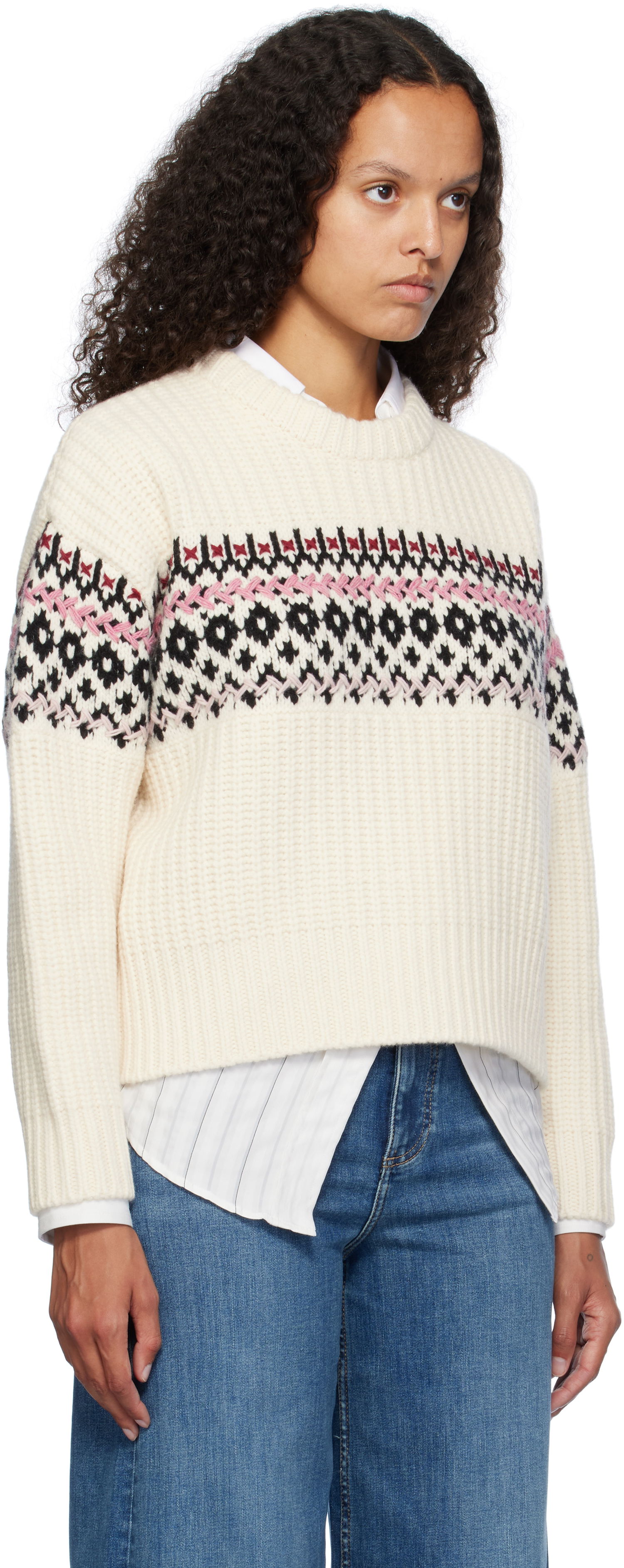 Sweater rag & bone rag & bone Leigh Fair Isle Sweater Hvid | WAS24F015EC15, 1