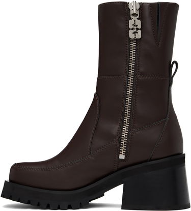 Tøj GANNI GANNI Feminine Buckle Platform Boots Brun | S2785, 2
