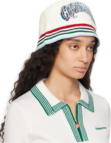 Hat Casablanca Casablanca Gothic Crochet Bucket Hat Hvid | AS25-HAT-078-01, 3