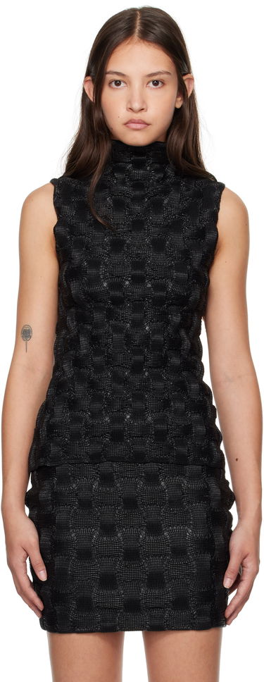 Kjole Nanushka Harriet Vegan Leather Mock Neck Top Sort | NW24FWTP32400, 0
