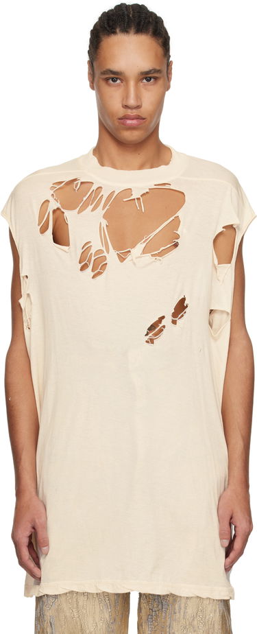 Tanktop Rick Owens Rick Owens DRKSHDW Distressed Sleeveless T-Shirt Beige | DU01E3158 BHNDSD, 0