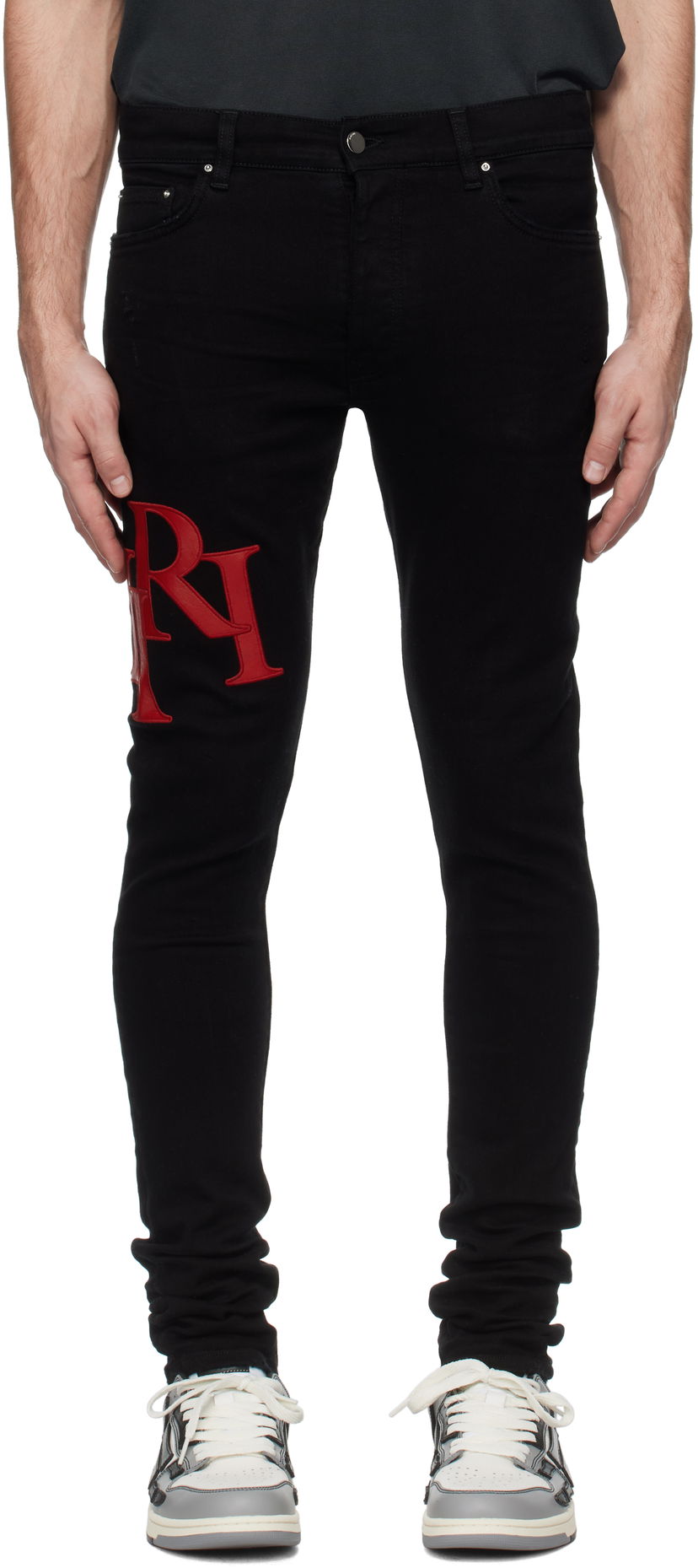 Jeans AMIRI Skinny Jeans With Staggered Logo Sort | AMDNSY1114
