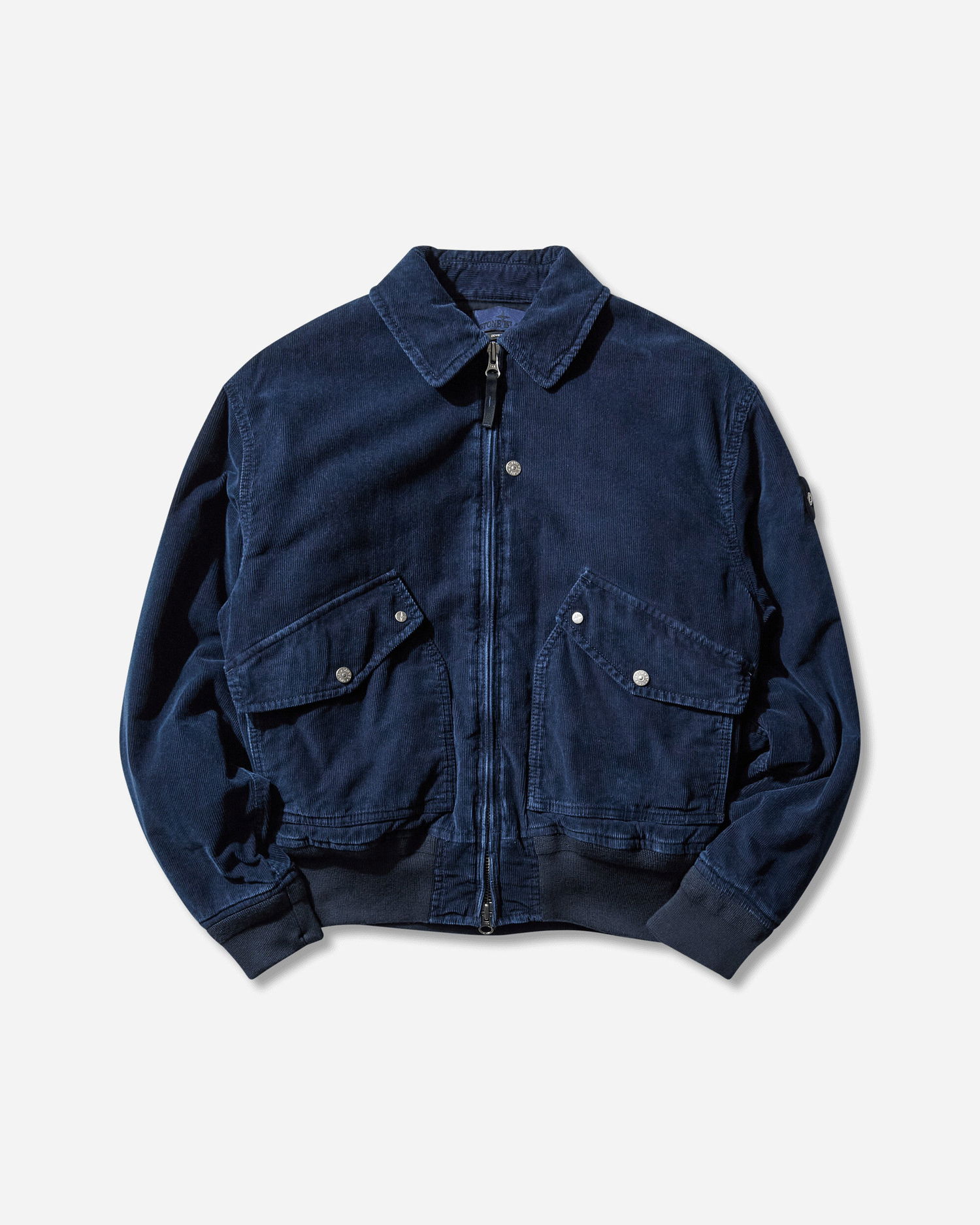 Bomberjakke Stone Island Micro Corduroy Bomber Jacket Mørkeblå | K2S15-4100123-S0J10 V0021, 0
