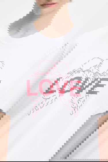 T-shirt Fiorucci Kissing Angels Love Print Regular T-Shirt Hvid | W25FWJTS001CJ01WH03, 3