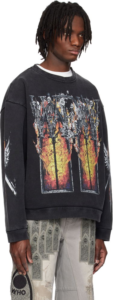 Sweater Who Decides War Who Decides War Ember Chapel Graphic Crewneck Sweatshirt Sort | 1110170002SS25, 1