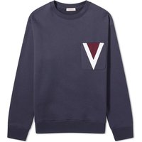 Sweater Valentino Men's Large V Logo Crew Sweat Navy Mørkeblå | 4V3MF26W9Y1-598, 1
