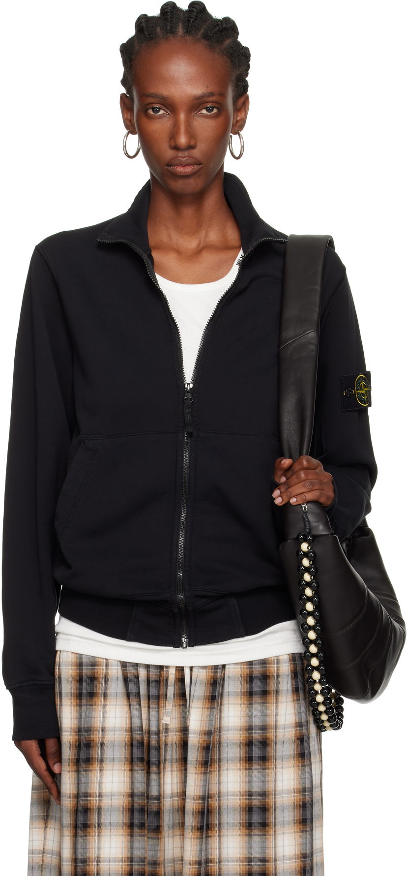 Jakke Stone Island Stone Island Organic Cotton Fleece Jacket Sort | K2S15 6100063 S0051