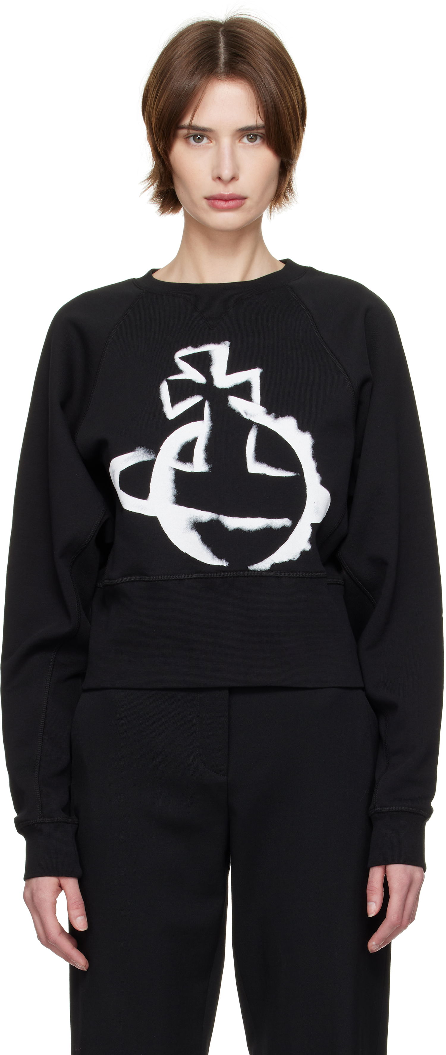 Sweater Vivienne Westwood Vivienne Westwood Stencil Orb Sweatshirt Sort | 1I01000Y-J006O-, 0