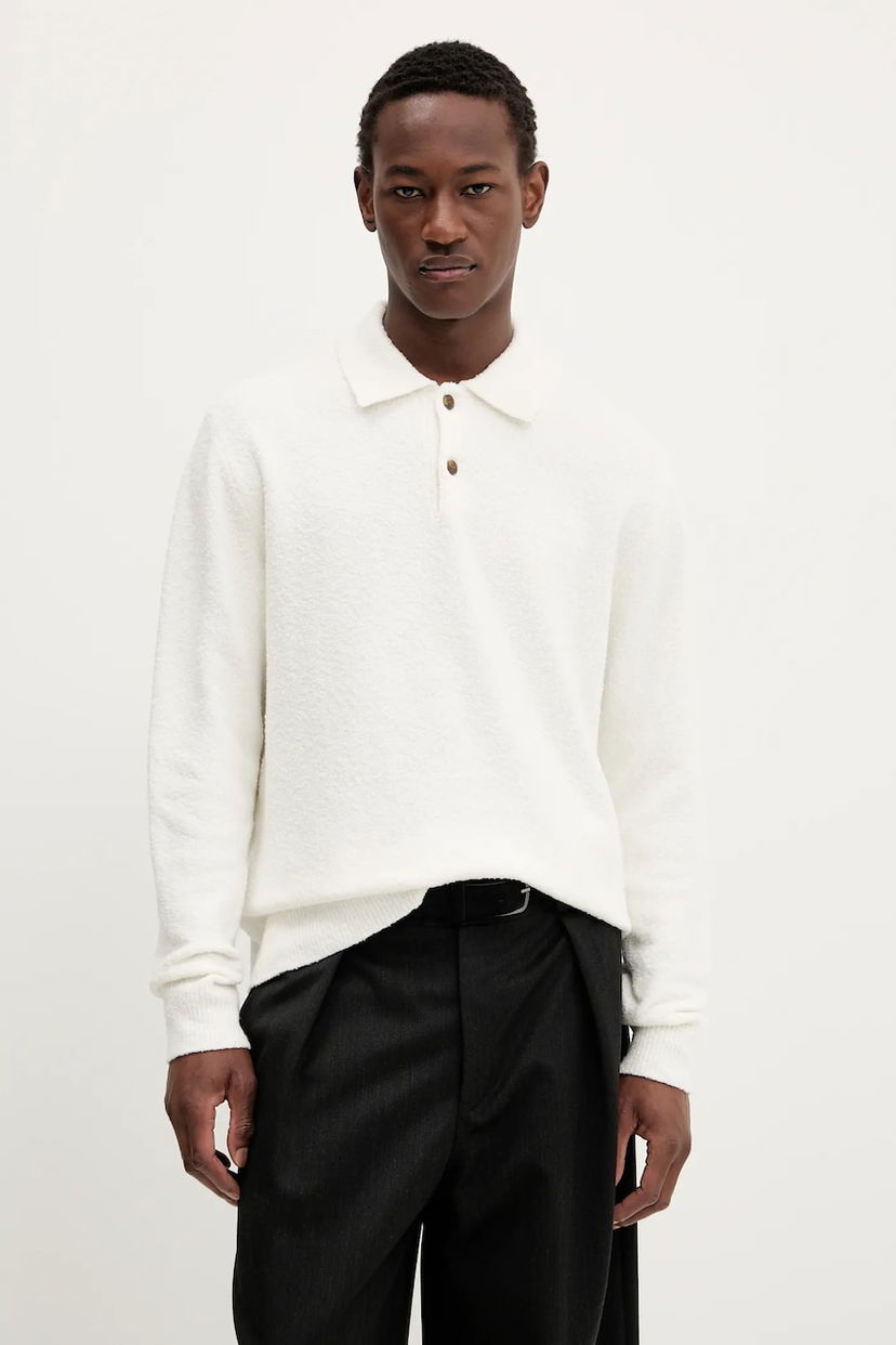 Sweater Samsoe Samsoe Samsoe Samsoe Wool Blend Polo Sweater Hvid | M24100093