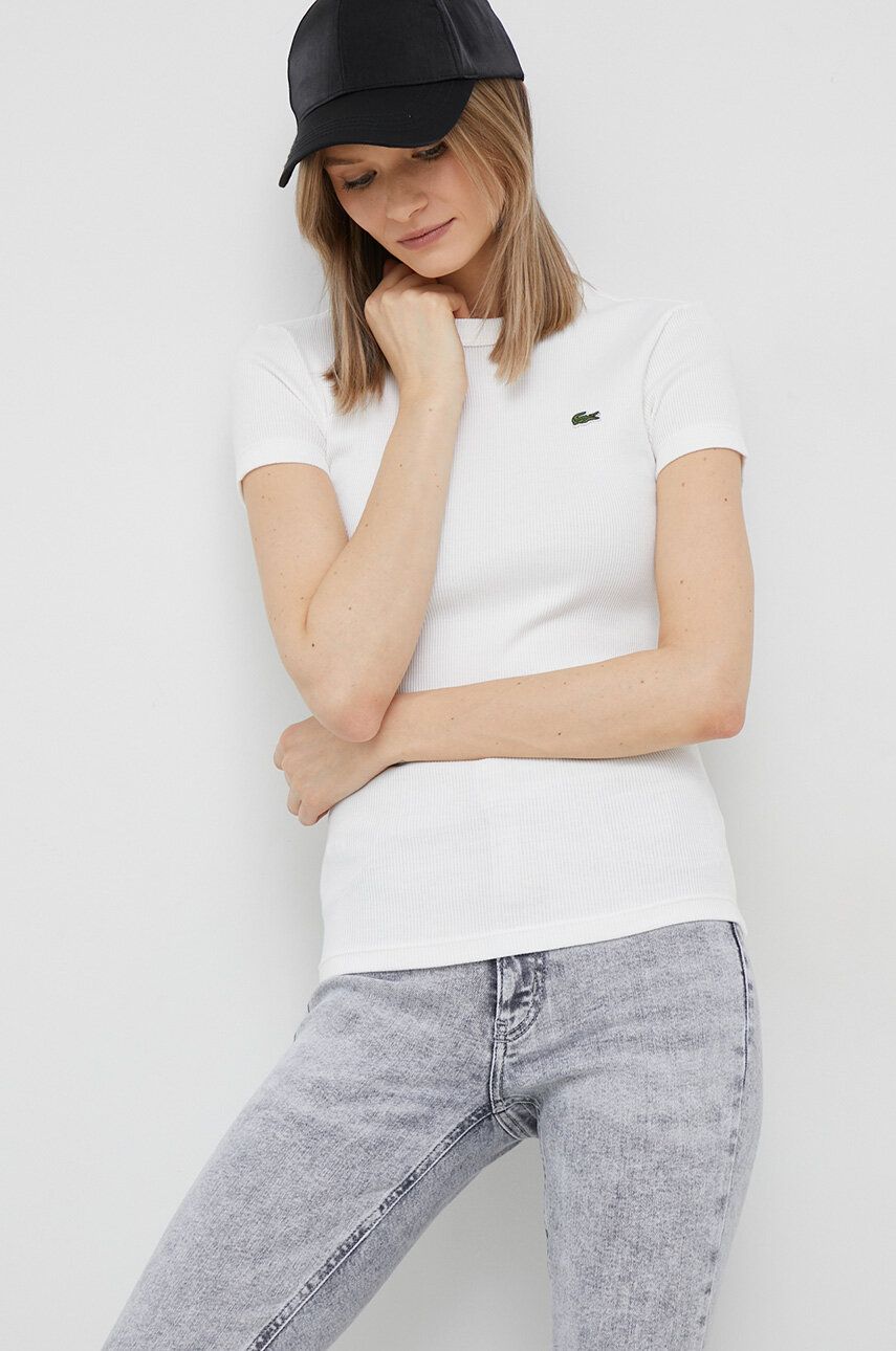T-shirt Lacoste Slim Fit Organic Cotton T-Shirt Hvid | TF5538, 0
