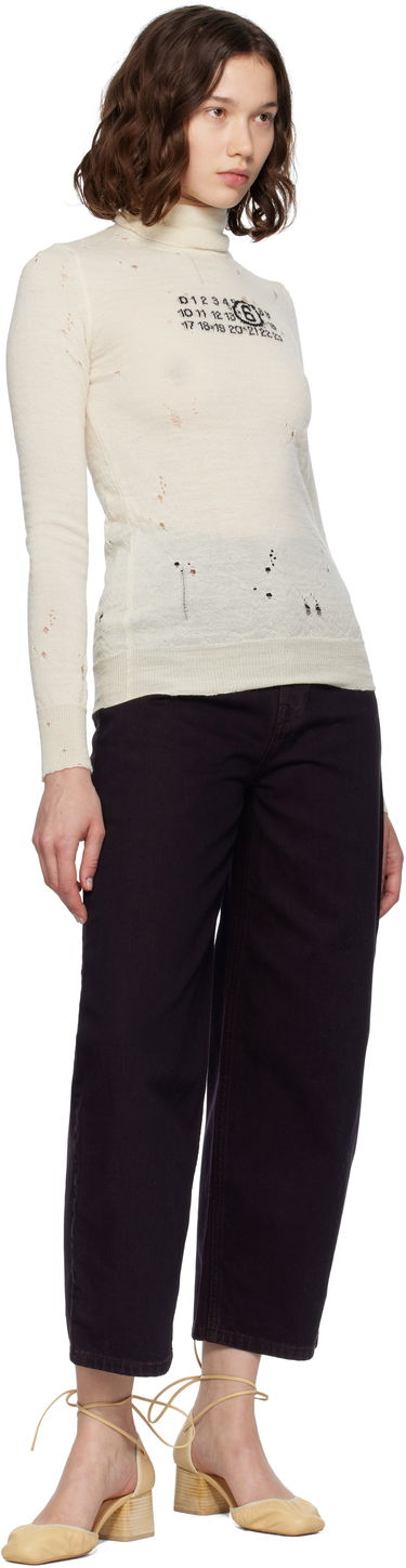 Sweater Maison Margiela MM6 Maison Margiela Distressed Wool Turtleneck Beige | S52HA0299 M13134, 3