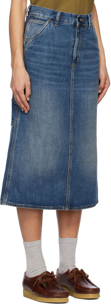 Nederdel Carhartt WIP Single Knee Denim Midi Skirt Blå | I034224 014L, 1