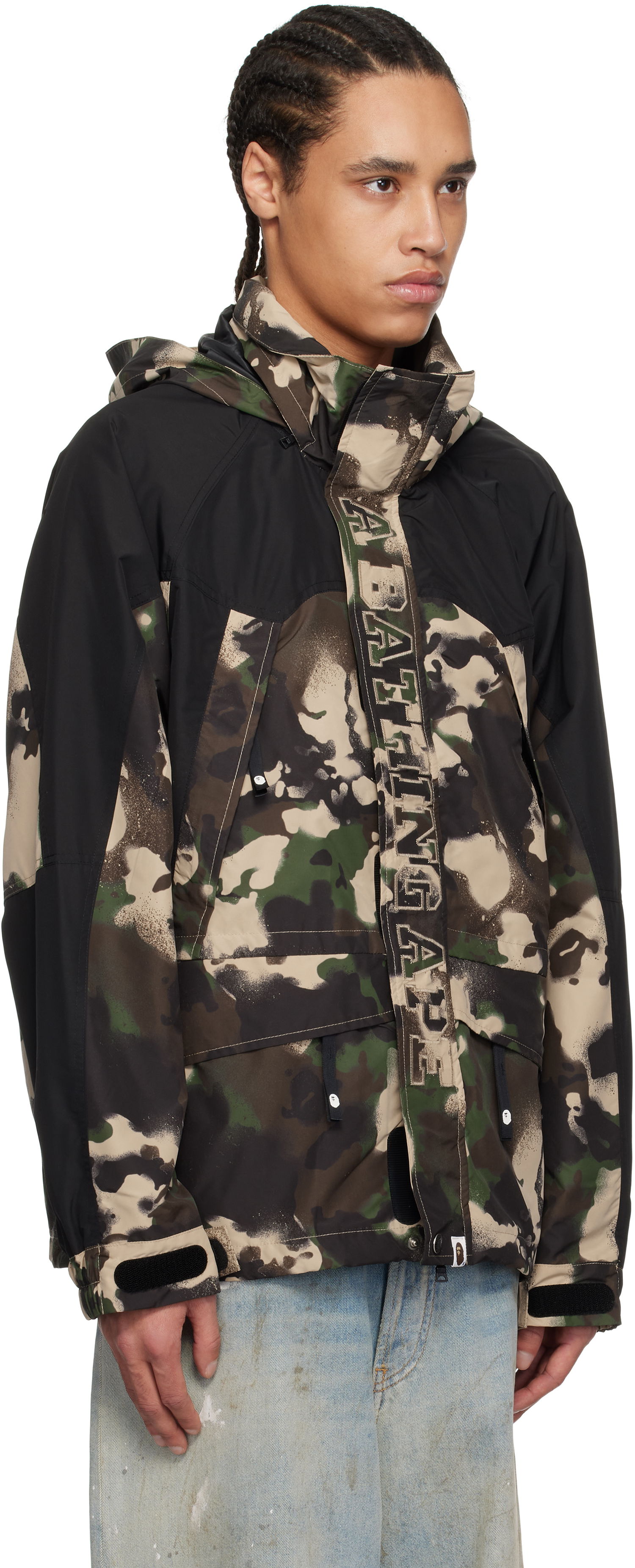 Vindjakke BAPE A Bathing Ape Map Camo Snowboard Jacket Grøn | 001LJL301313M, 1