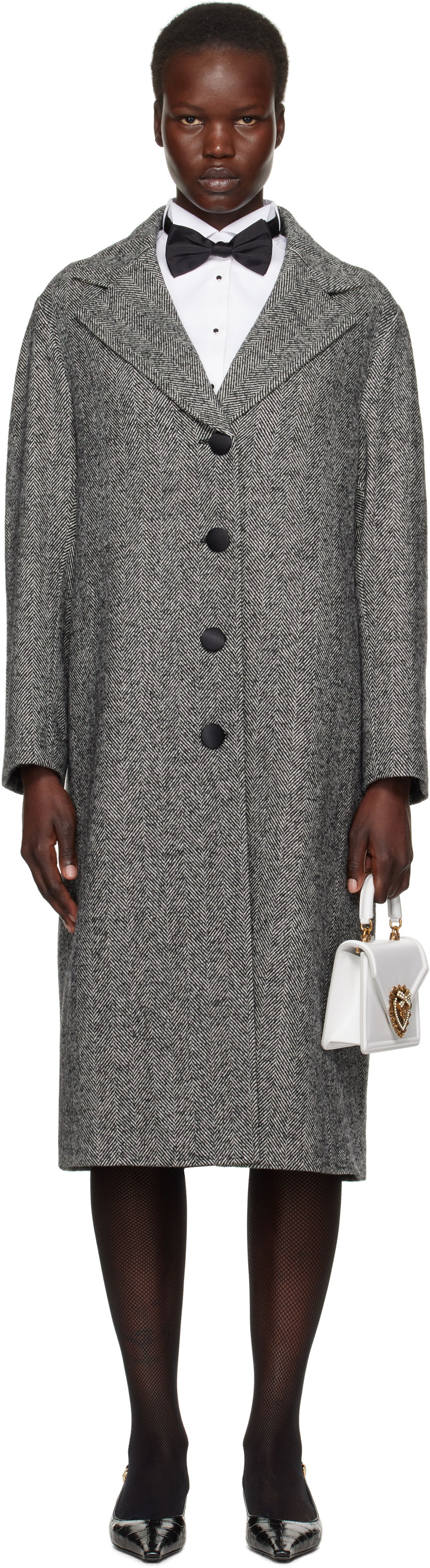 Frakker Dolce & Gabbana Mixed Wool Long Coat Grå | F0F1NT FCMC3, 0