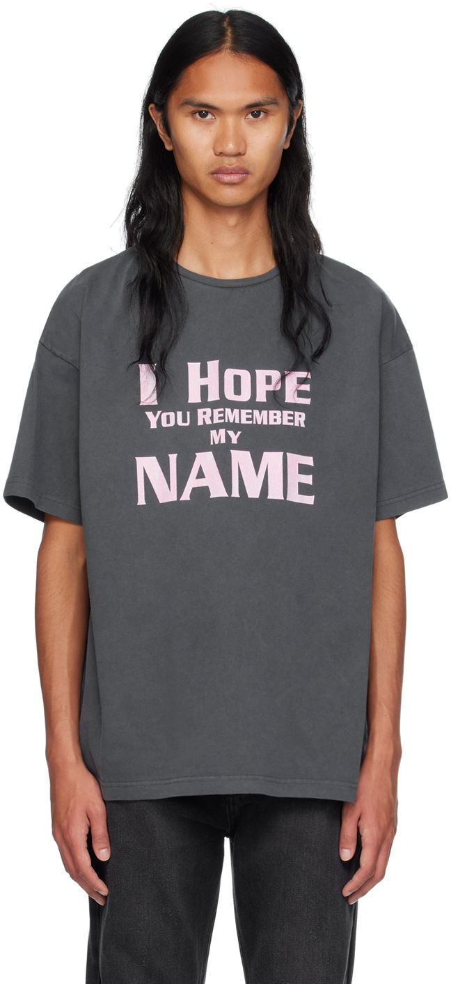 T-shirt We11done We11done Lettering T-Shirt Grå | WD-TT2-24-761-U-CH