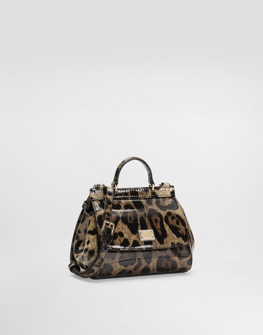 Håndtaske Dolce & Gabbana Dolce & Gabbana Mini Sicily Polished Calfskin Animal Print Bag Flerfarvet | EB0003AM568HA93M, 2