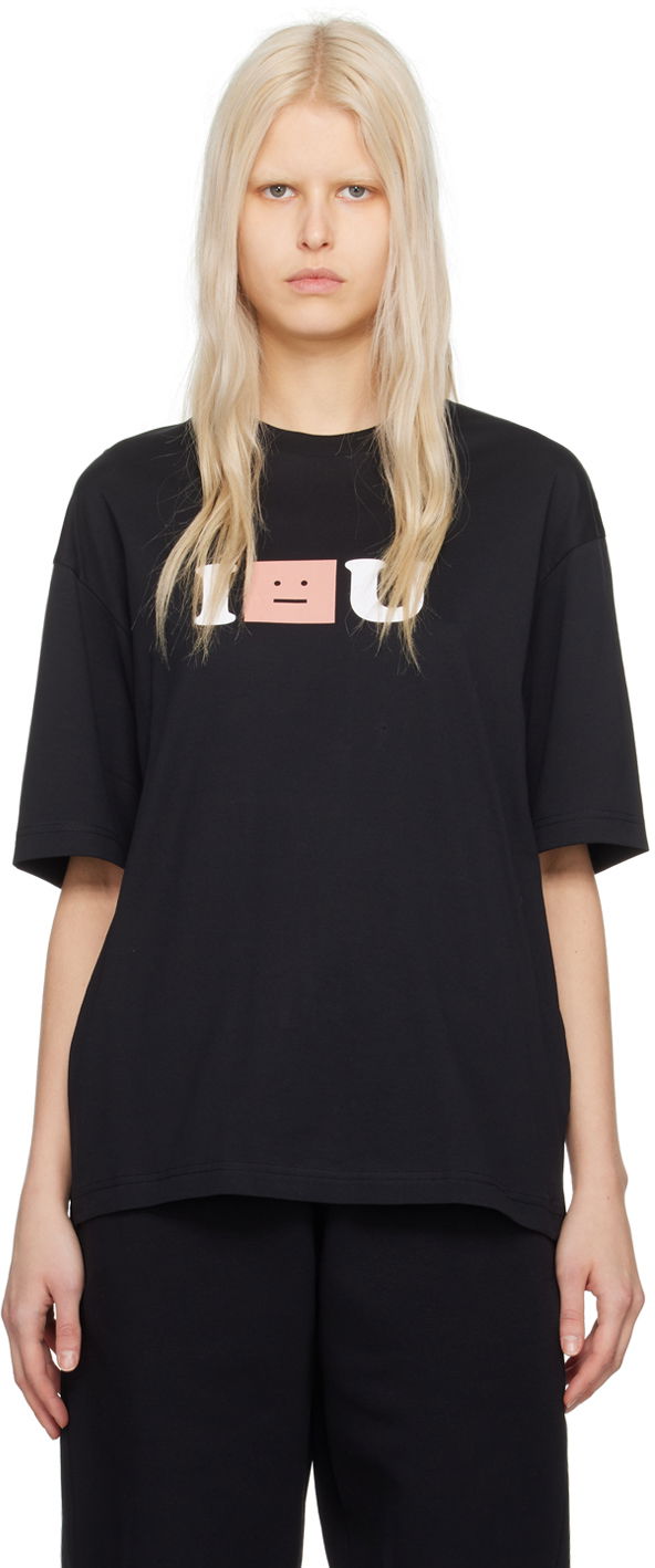 T-shirt Acne Studios Printed T-Shirt Sort | CL0257-