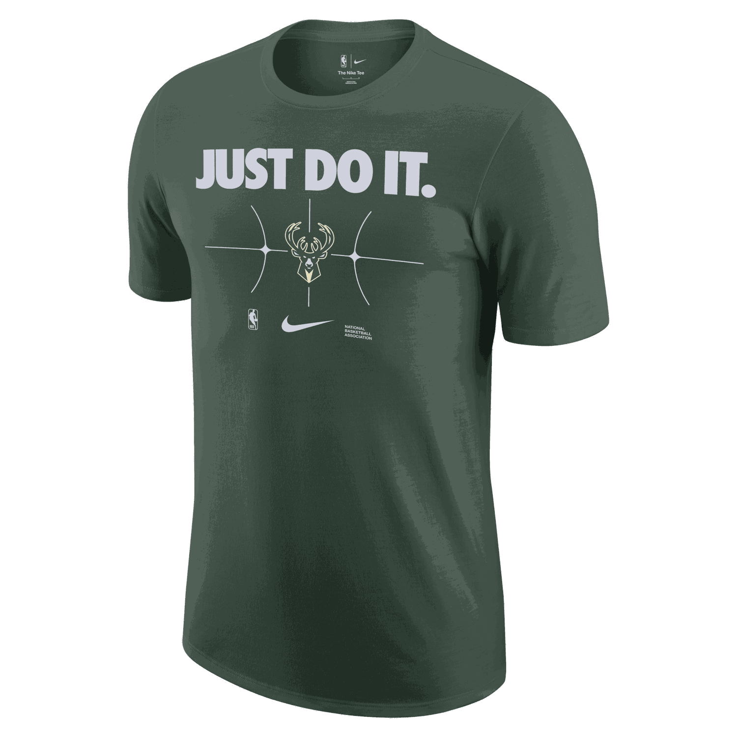 T-shirt Nike NBA MILWAUKEE BUCKS ESSENTIAL JUST DO IT T-SHIRT, fir Grøn | FQ6288-323, 1