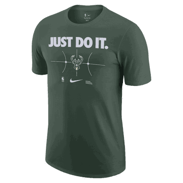 T-shirt Nike NBA MILWAUKEE BUCKS ESSENTIAL JUST DO IT T-SHIRT, fir Grøn | FQ6288-323, 1