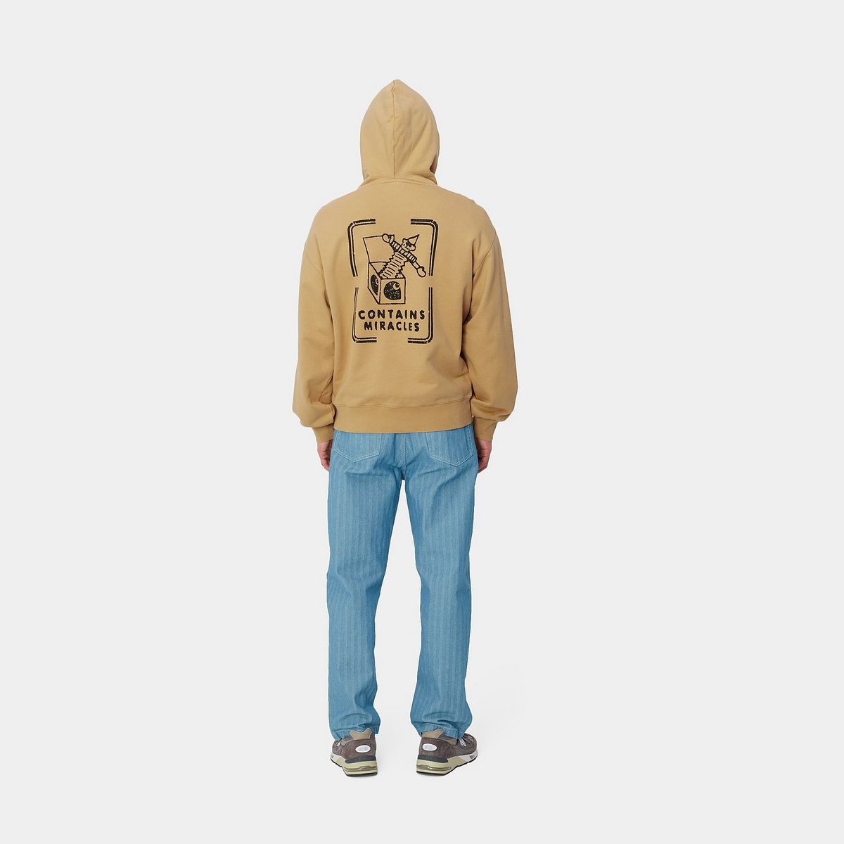 Sweatshirt Carhartt WIP Stone Washed Relaxed Fit Hoodie Beige | I033621_9, 1