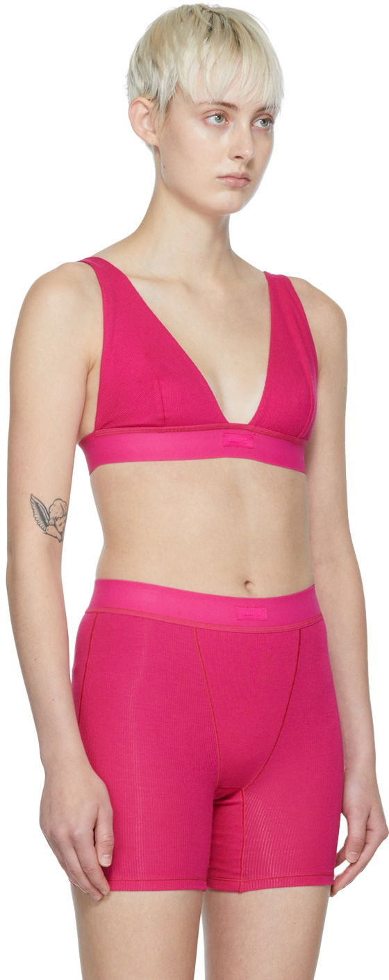 Bh SKIMS Women's Plunge Rib Bralette Lyserød | Br-plg-0037, 1