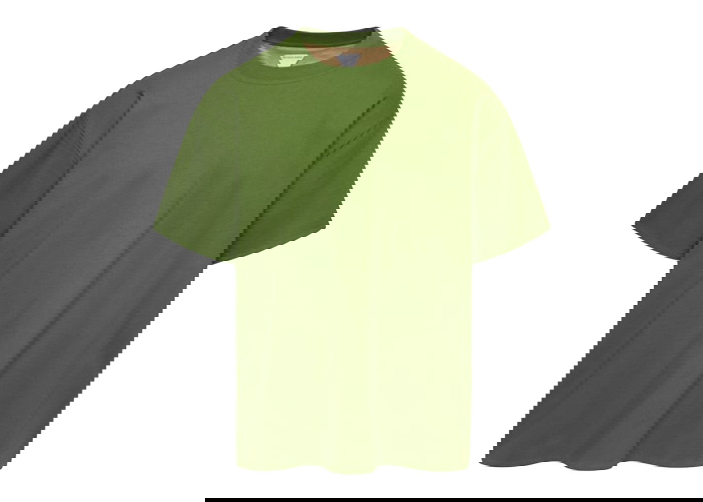 T-shirt Bottega Veneta Double Layered Cotton Jersey Relaxed Fit T-shirt Grøn | 661788V16E03081, 0