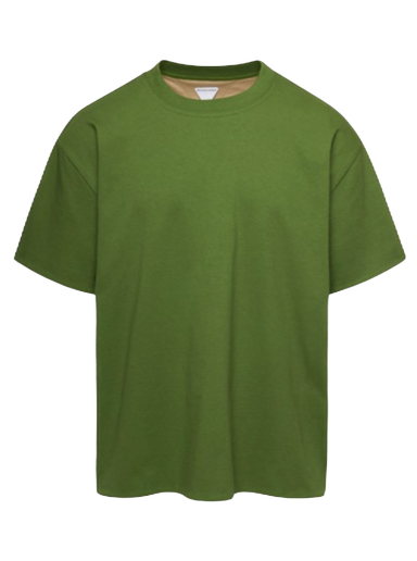 T-shirt Bottega Veneta Double Layered Cotton Jersey Relaxed Fit T-shirt Grøn | 661788V16E03081
