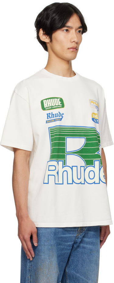 T-shirt Rhude Rhude Roadway Racing T-Shirt Hvid | RHPF25TT11012, 1