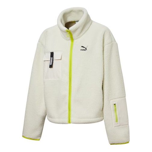 Jakke Puma Puma Sherpa Stand Collar Zip-Up Jacket Hvid | 530495-01, 0
