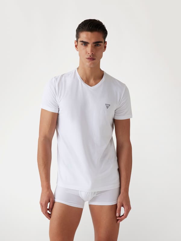 T-shirt GUESS Caleb Stretch Jersey T-Shirt Hvid | U97M01KCD31, 0