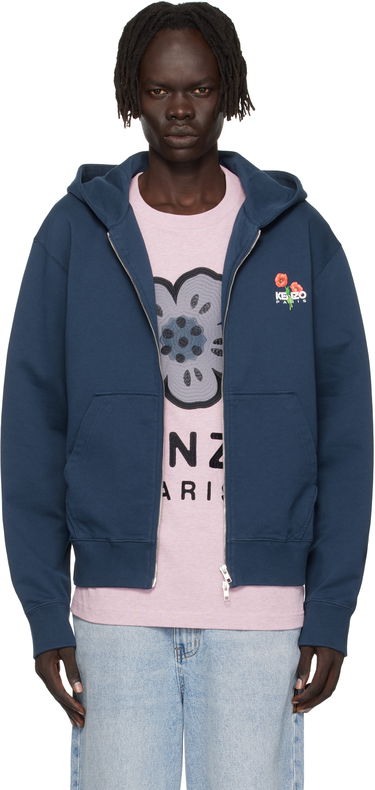 Sweatshirt KENZO Kenzo 'KENZO Archive Bouquet' Full-Zip Hoodie Mørkeblå | FF65HO2554MF, 0