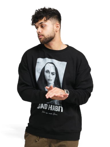 Sweatshirt Urban Classics Bad Habit Crewneck Sort | MT1491