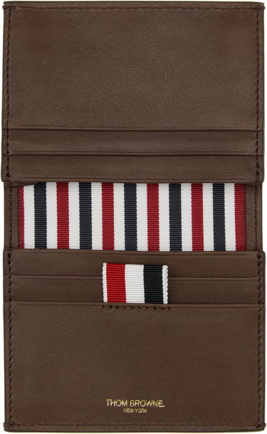 Tegnebog Thom Browne Thom Browne Soft Calf Leather Single Card Holder Brun | MAW021L-L0117, 2