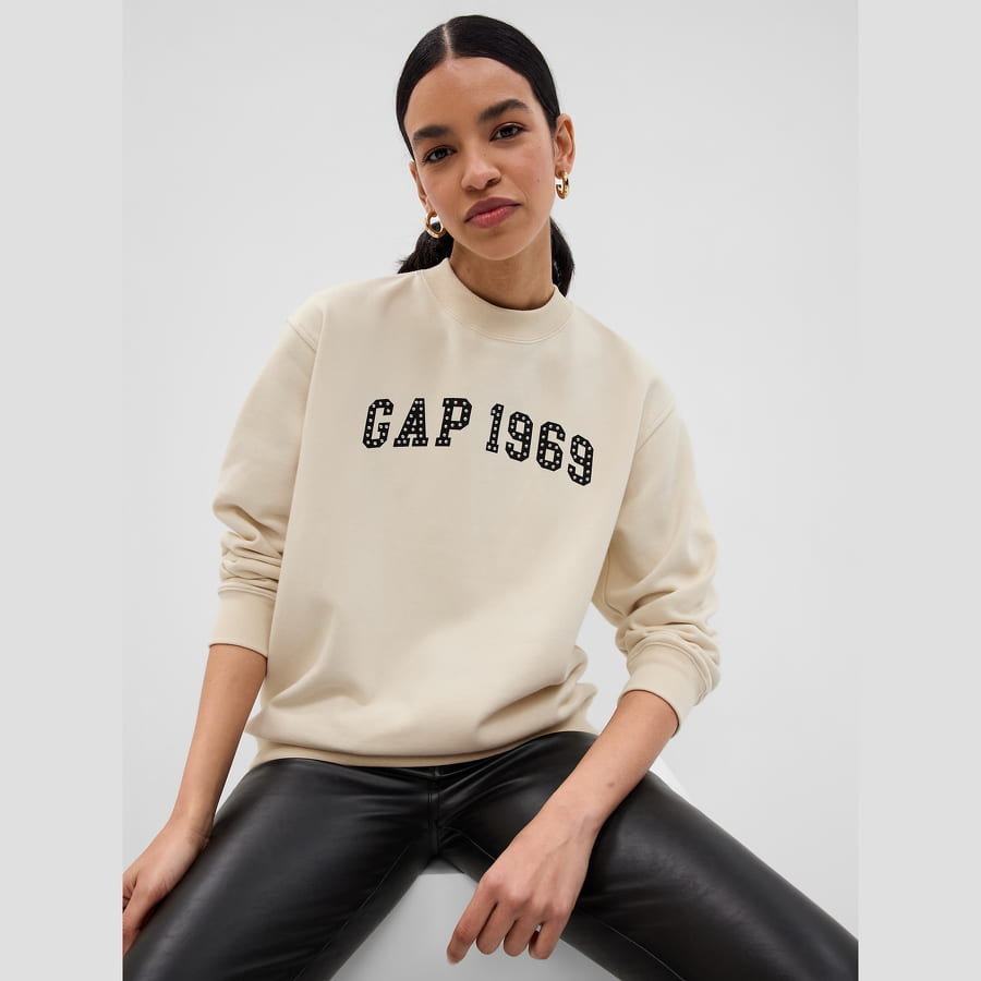 Sweatshirt GAP Fl Logo Boyfriend Crewneck Beige | 566543-02, 0