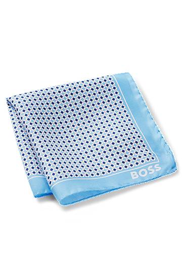 Tørklæde BOSS BOSS Pocket Square with Modern Print Blå | 50540012, 1