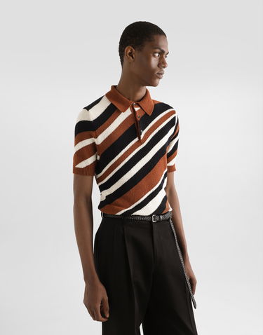 Polo skjorte Dolce & Gabbana Dolce & Gabbana Striped Short-Sleeved Knit Polo Shirt Flerfarvet | GXZ64TJFMMSM9492, 3