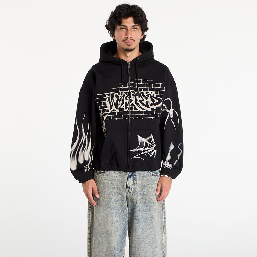 Sweatshirt Wasted Paris Wasted Paris Atm Boxy Zip Hoodie Sort | WP_000286
