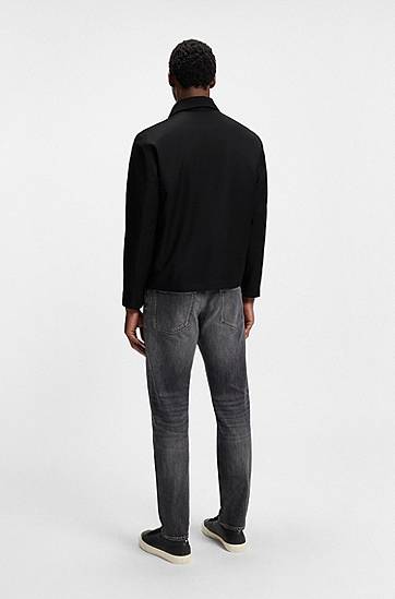 Jakke BOSS Slim-Fit Virgin-Wool Serge Jacket Sort | 50545898, 1