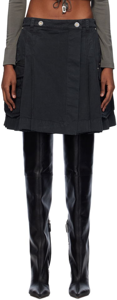 Nederdel Dion Lee Kilt Denim Midi Skirt Sort | C1005PS24, 0