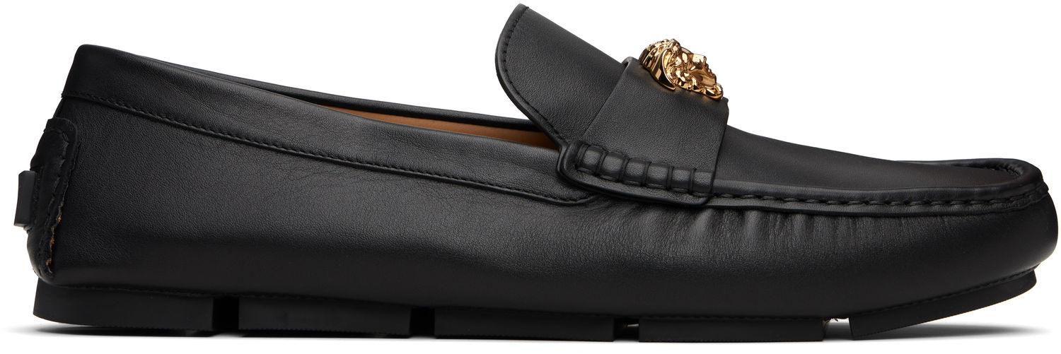 Sneakers og sko Versace Versace 'La Medusa' Driver Loafers Sort | 1019882_1A00693, 0