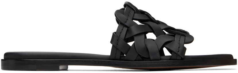 Sneakers og sko Gianvito Rossi Amalfi Woven Leather Sandals Sort | G15970-05CUO-CLN