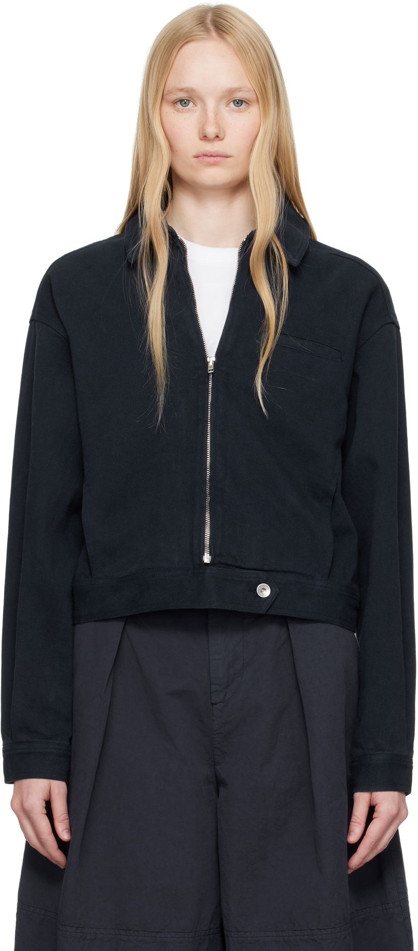 Jakke YMC YMC Burnside Cropped Zip-Up Jacket Sort | Q5YAA