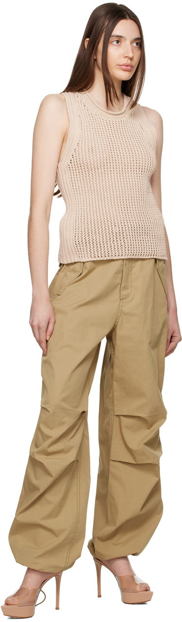 Tanktop Dion Lee Sleeveless Grid Knit Top Beige | C7167R23, 3