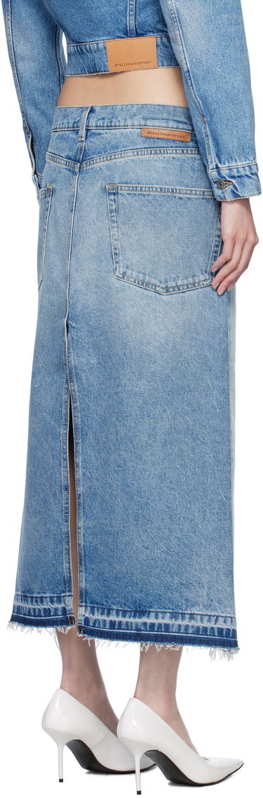 Nederdel Stella McCartney Stella McCartney Contrast Panel Denim Midi Skirt Blå | 6D03453SQH10, 2