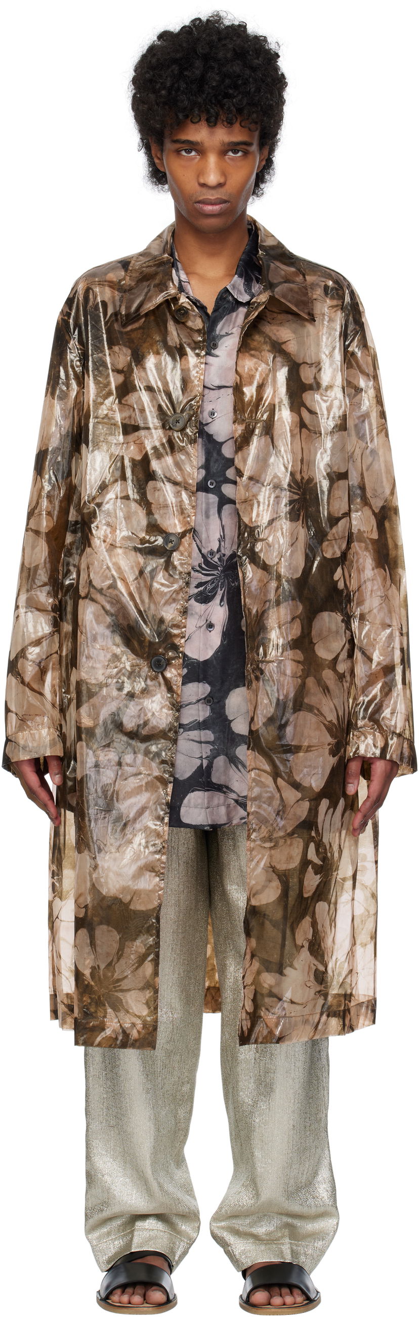 Regnfrakke Dries Van Noten Dries Van Noten Loose Fit Mac Coat Brun | 251-020211-1102
