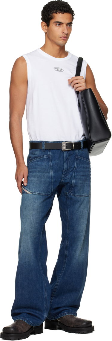 Tanktop Diesel Tank Top with Oval Logo Hvid | A15372-0CLBR-100, 4